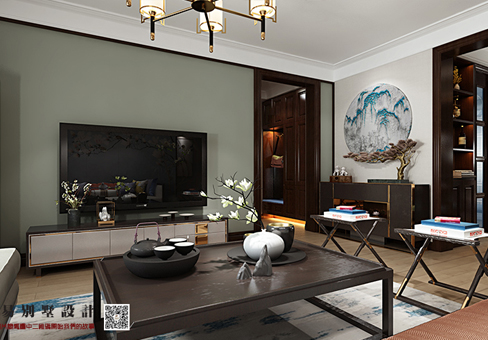 青島新中式效果圖_黃島悅湖蘭庭大宅裝修設(shè)計(jì)風(fēng)格/報(bào)價(jià)